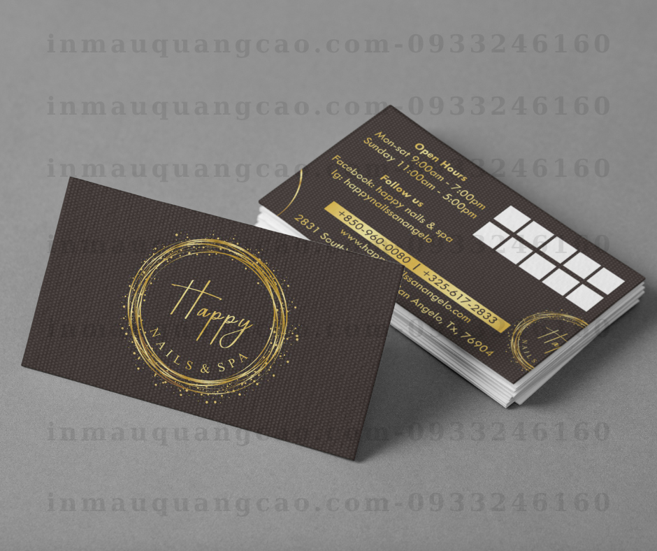 Mẫu card visit danh thiếp nails đẹp